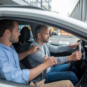 diwan driving school instructor guiding the senior student